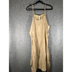 Pretty Angel Dress Women L‎ Brown Linen Blend Midi Lagenlook hippie minimalist4